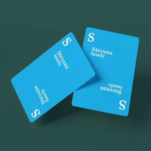 Jeu De Cartes Créez votre propre minimaliste moderne simple bleu
