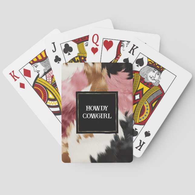 Jeu De Cartes Crème d'or rose noir vachette (dos)