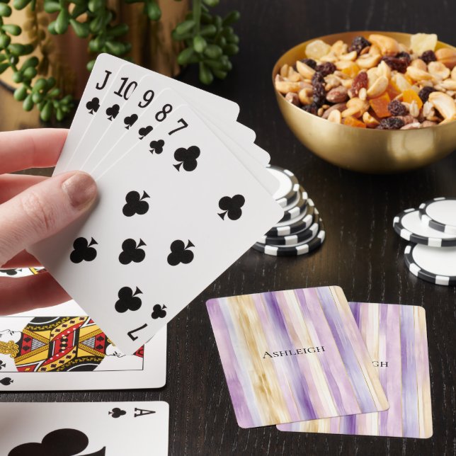 Jeu De Cartes Crème pourpre Iris raypes (In Situ)