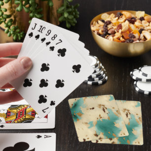 Jeu De Cartes Crème Turquoise Gold Southwest Cowhide