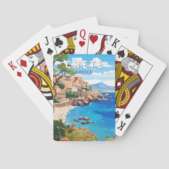 Jeu De Cartes Crète Grèce Travel Art Vintage (dos)