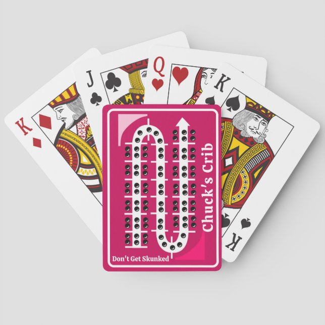 Jeu De Cartes Cribbage Playing Cards Personalized Pink (dos)