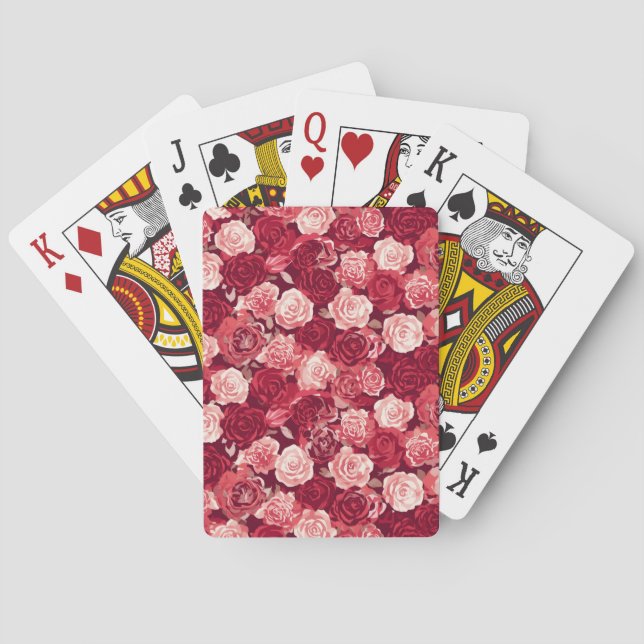 Jeu De Cartes Crimson & Blush Seamless Rose Pattern (dos)
