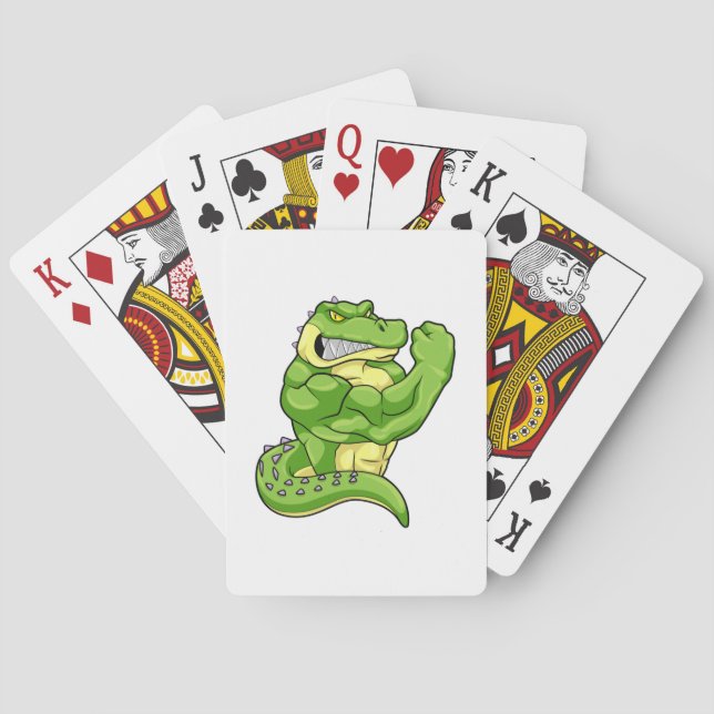 Jeu De Cartes Crocodile comme Bodybuilder & grands Muscles (dos)