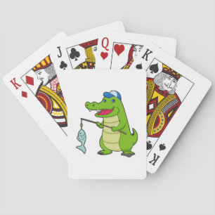 Jeu De Cartes Crocodile Pêche Pêcheur Pêcheur canne à pêche