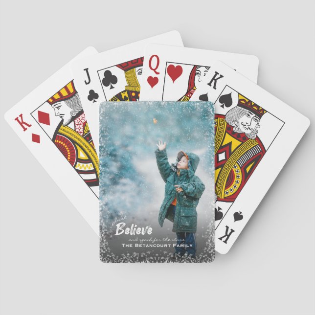 Jeu De Cartes Croire et atteindre pour les étoiles Photo de Noël (dos)