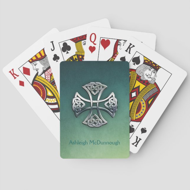 Jeu De Cartes Croix celtique personnalisée (dos)