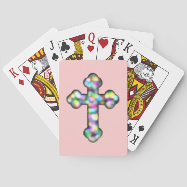 Jeu De Cartes Croix chrétienne d'arc-en-ciel (dos)