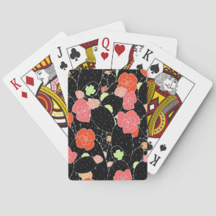Jeu De Cartes Croquis de fleurs de cactus roses
