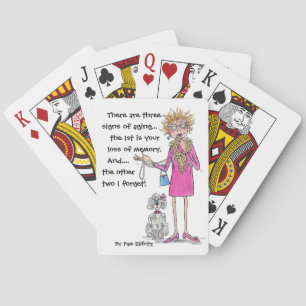 Jeu De Cartes Croquis en aquarelle Femme Trois signes du vieilli