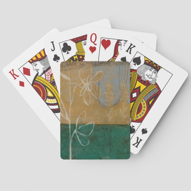 Jeu De Cartes Croquis floral avec Fleur sauvage et Plante (dos)