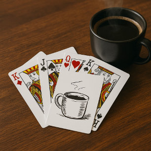 Jeu De Cartes Croquis minimaliste pour la pâte à café tirée à la