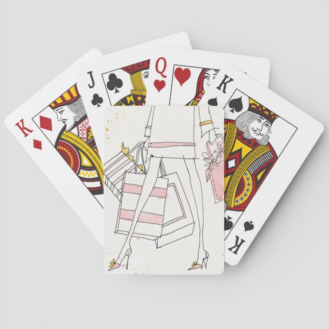 Jeu De Cartes Croquis rose moderne sauvage de mode d'Apple | (dos)