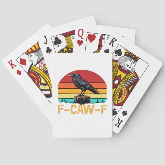 Jeu De Cartes Crow, F-Caw-F Funny Bird Retro Classic (dos)