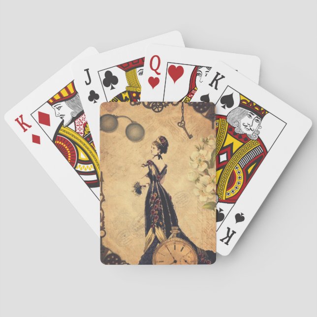 Jeu De Cartes Cru regardant des cartes de jeu (dos)