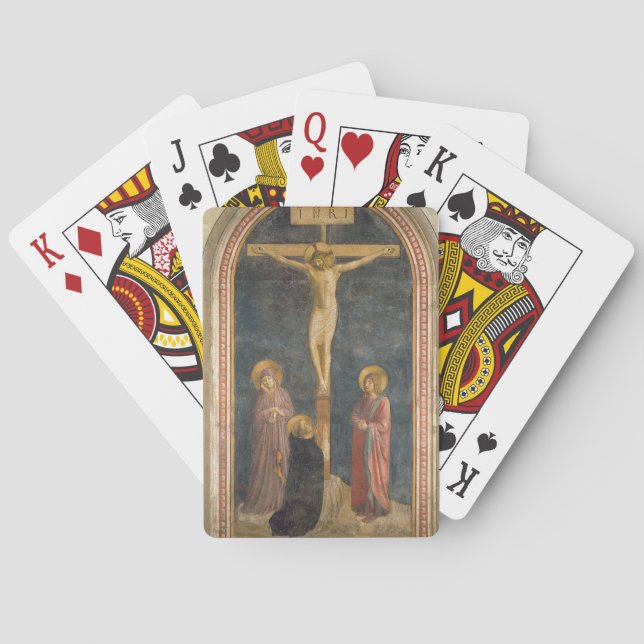 Jeu De Cartes Crucifixion avec la Vierge, solides solubles. John (dos)