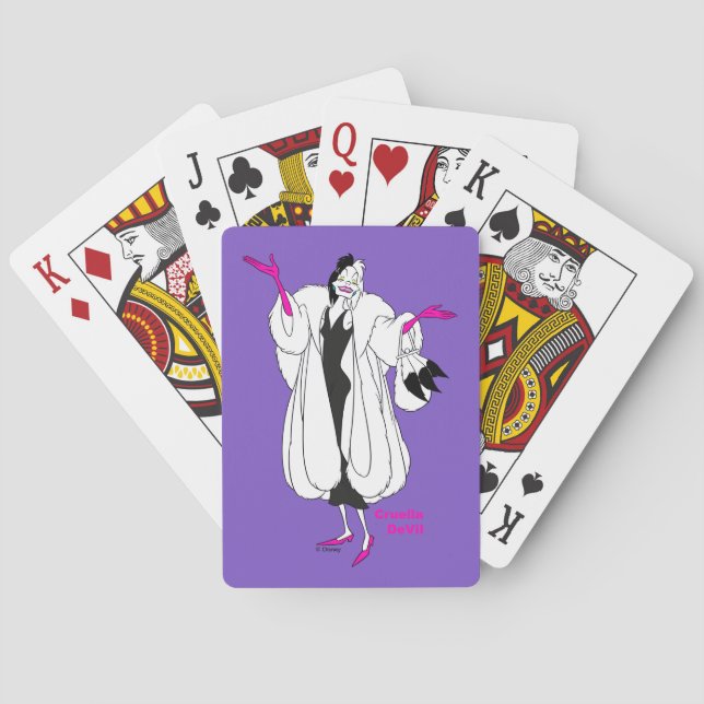 Jeu De Cartes Cruella De Vil | Accessoires Magenta Lecture Carte (dos)