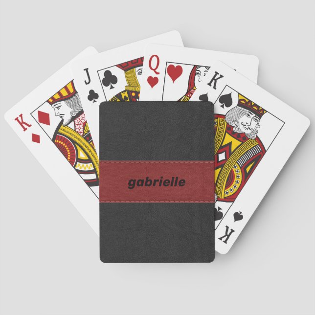 Jeu De Cartes Cuir noir et blanc (dos)
