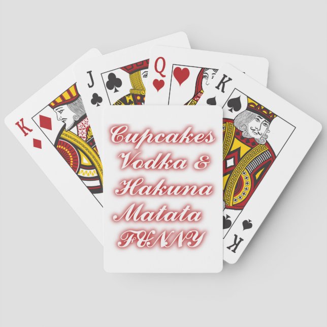 Jeu De Cartes Cupcakes Rouge Vodka Hakuna Matata FUNNY. (dos)