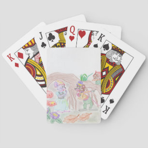 Jeu De Cartes Custom Kids Artwork, deux mignonnes souris, fleurs