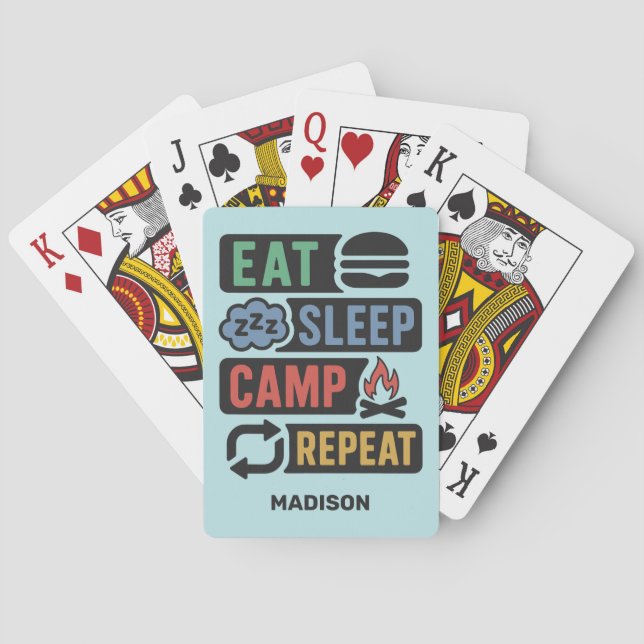 Jeu De Cartes Custom Name Camping (dos)