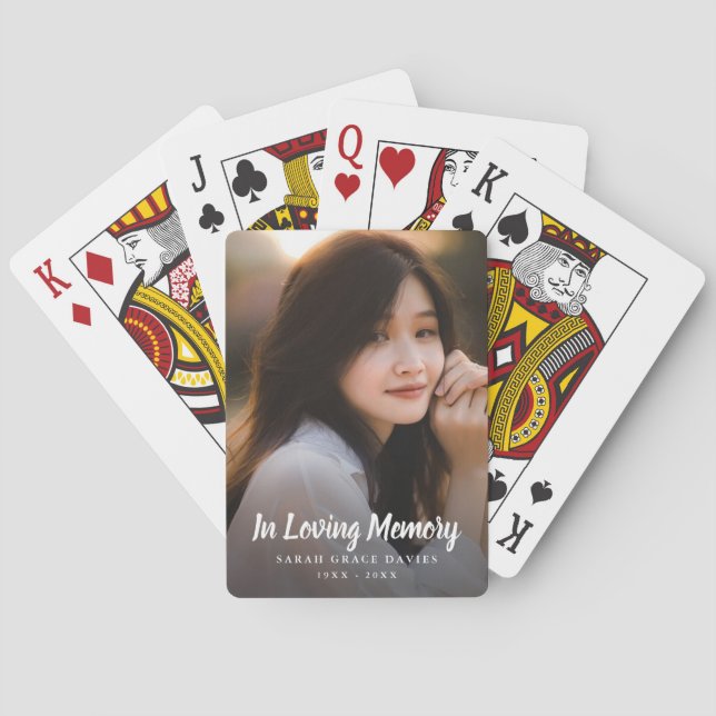 Jeu De Cartes Custom Photo Personalized Memorial Tribute Funeral (dos)