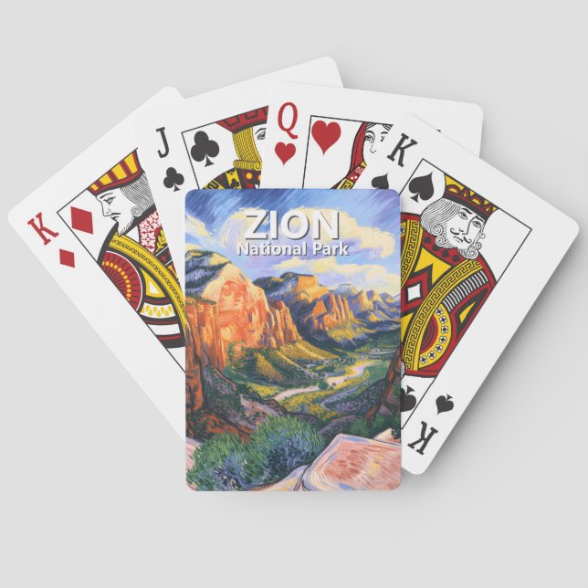Jeu De Cartes Custom Zion National Park Angels Landing Vibrant (dos)