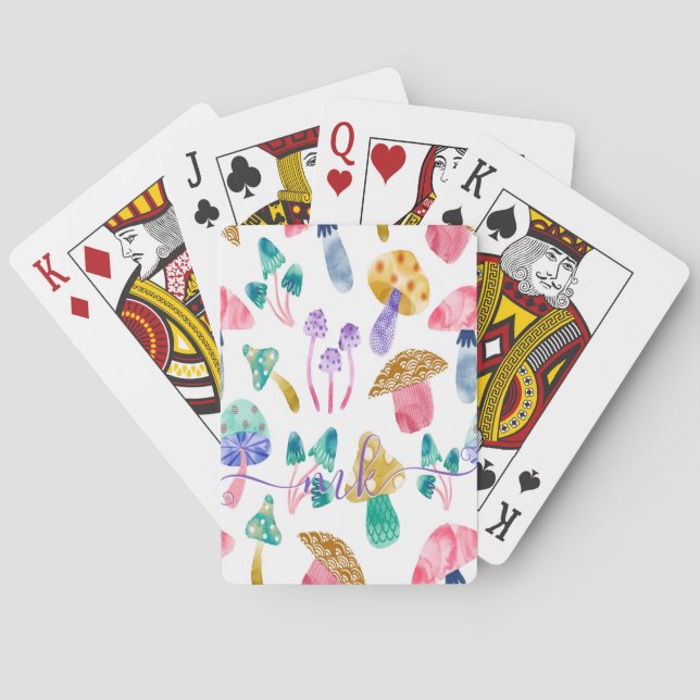 Jeu De Cartes Cute Aquarelle Champignons (dos)