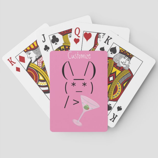 Jeu De Cartes Cute Ascii lapin tenant martini Thunder_Cove (dos)