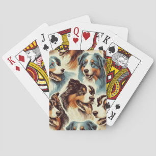 Jeu De Cartes Cute berger australien sans couture
