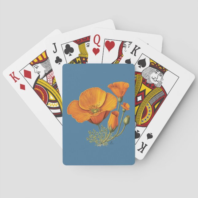 Jeu De Cartes Cute California Poppy Flower Vintage Jouer Cartes (dos)