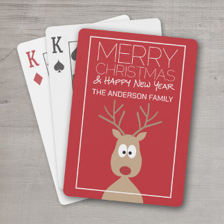 Jeu De Cartes Cute Cartoon Reindeer - Joyeux voeux de Noël