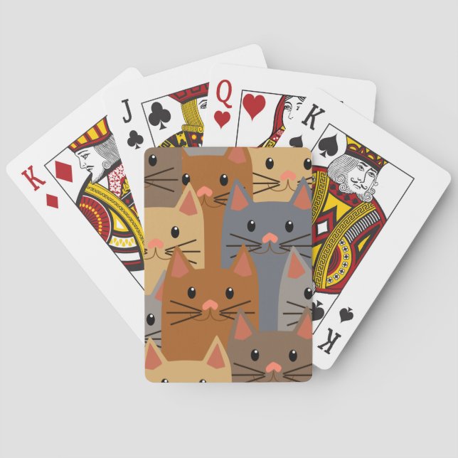 Jeu De Cartes Cute Cats Colorful Cat Visage Collage (dos)