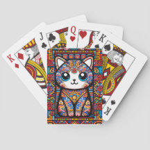 Cute Chat avec charme Motif traditionnel