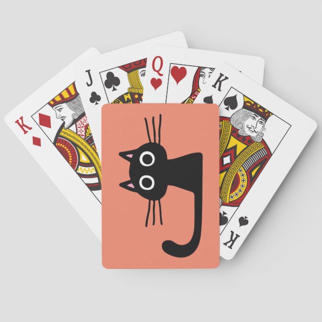Jeu De Cartes Cute Chat Kitty Noir - Drôle Feline Lover's (dos)