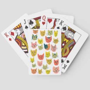 Jeu De Cartes Cute chats colorés motif sur blanc