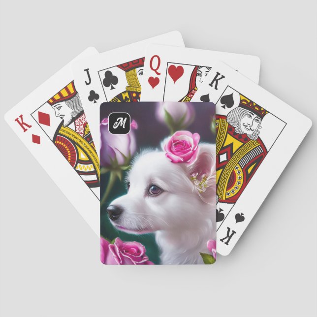 Jeu De Cartes Cute Chien Et Collection Rose (dos)