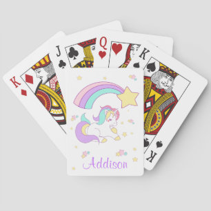 Jeu De Cartes Cute Custom Personalized Magical Rainbow Unicorn