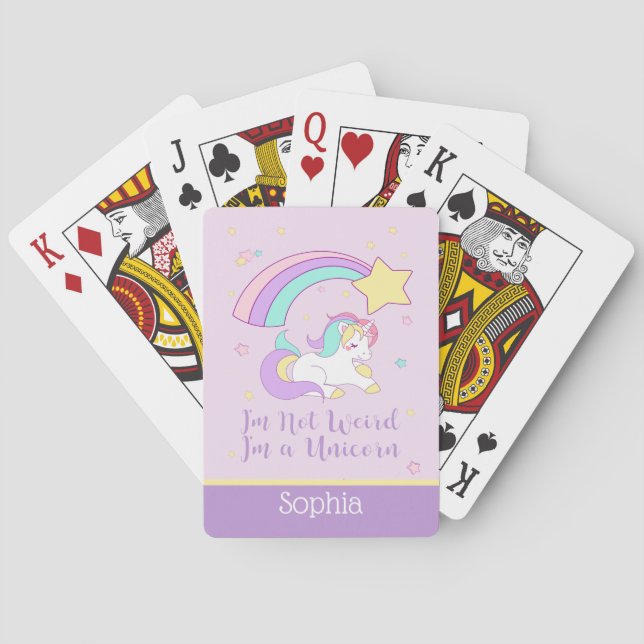 Jeu De Cartes Cute Custom Personalized Magical Rainbow Unicorn (dos)