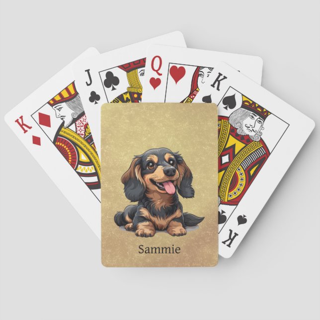 Jeu De Cartes Cute Dachshund Chien Chien Chien Personnalisé Deck (dos)