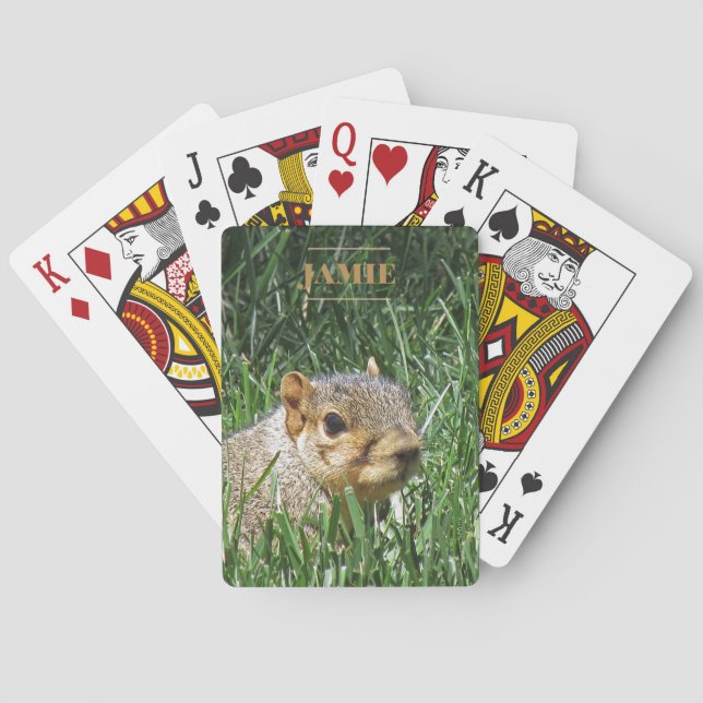 Jeu De Cartes Cute écureuil photo personnalisée (dos)
