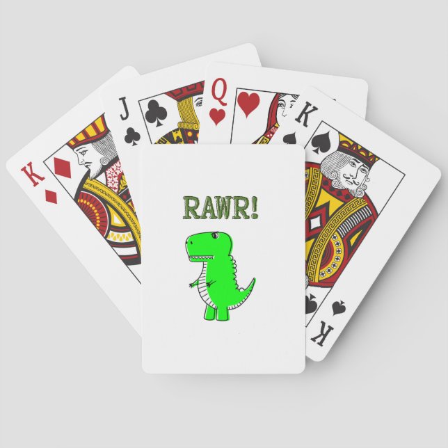 Jeu De Cartes Cute et en colère Rex RAWR (dos)