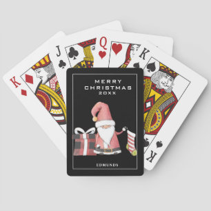 Jeu De Cartes Cute Festive Père Noël Gnome en rouge