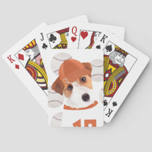 Jeu De Cartes Cute Jack Russell Chien Baseball Jersey et Balls