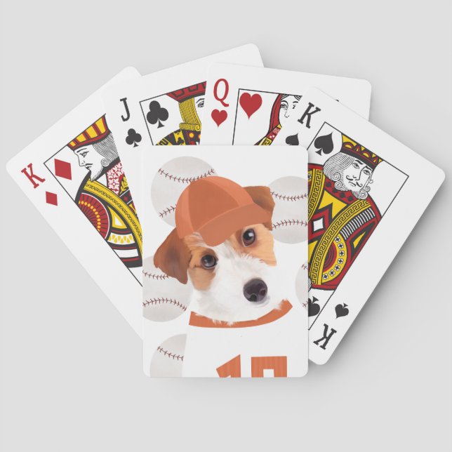 Jeu De Cartes Cute Jack Russell Chien Baseball Jersey et Balls (dos)