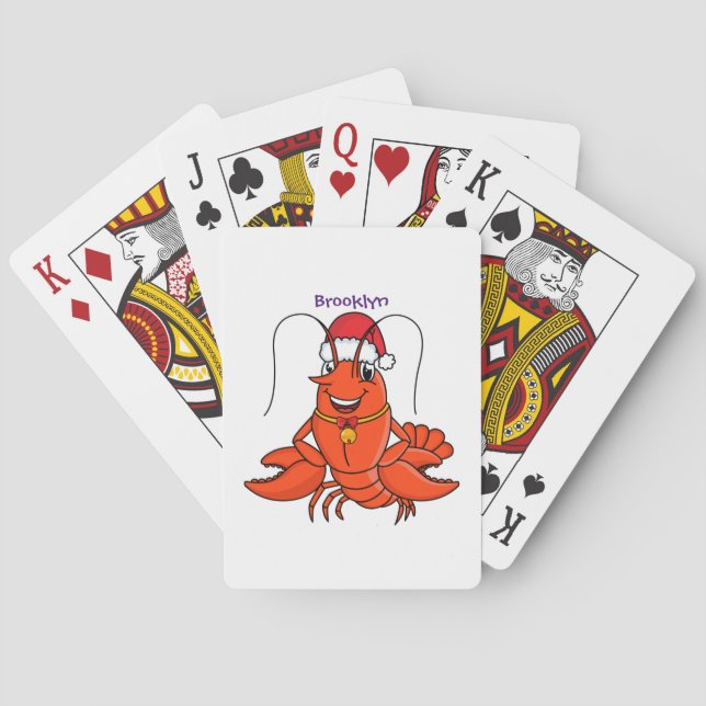 Jeu De Cartes Cute joyeux homard portant le dessin du casquette  (dos)