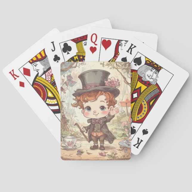 Jeu De Cartes Cute Mad Hatter Whimsical Wonderland Woodland Art (dos)