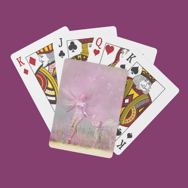 Jeu De Cartes Cute Moderne Fées Papillons Rose Girls (Créateur téléchargé)