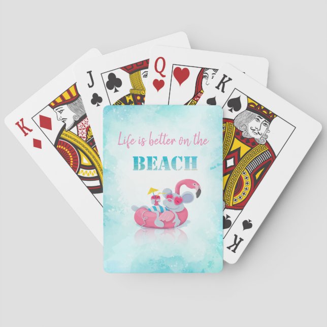Jeu De Cartes Cute Mouse Plage élégante (dos)
