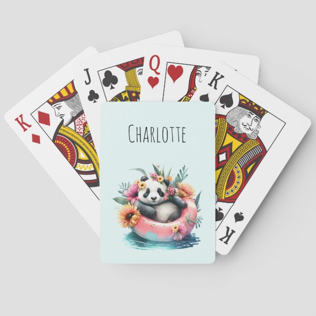 Jeu De Cartes Cute Panda Chilling dans un tube intérieur (dos)